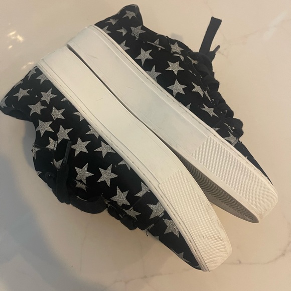 Rebecca Minkoff Platform Metallic Star Sneakers size 8.5 - Picture 7 of 9